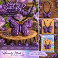 💜 Metallic Purple Butterfly Necklace