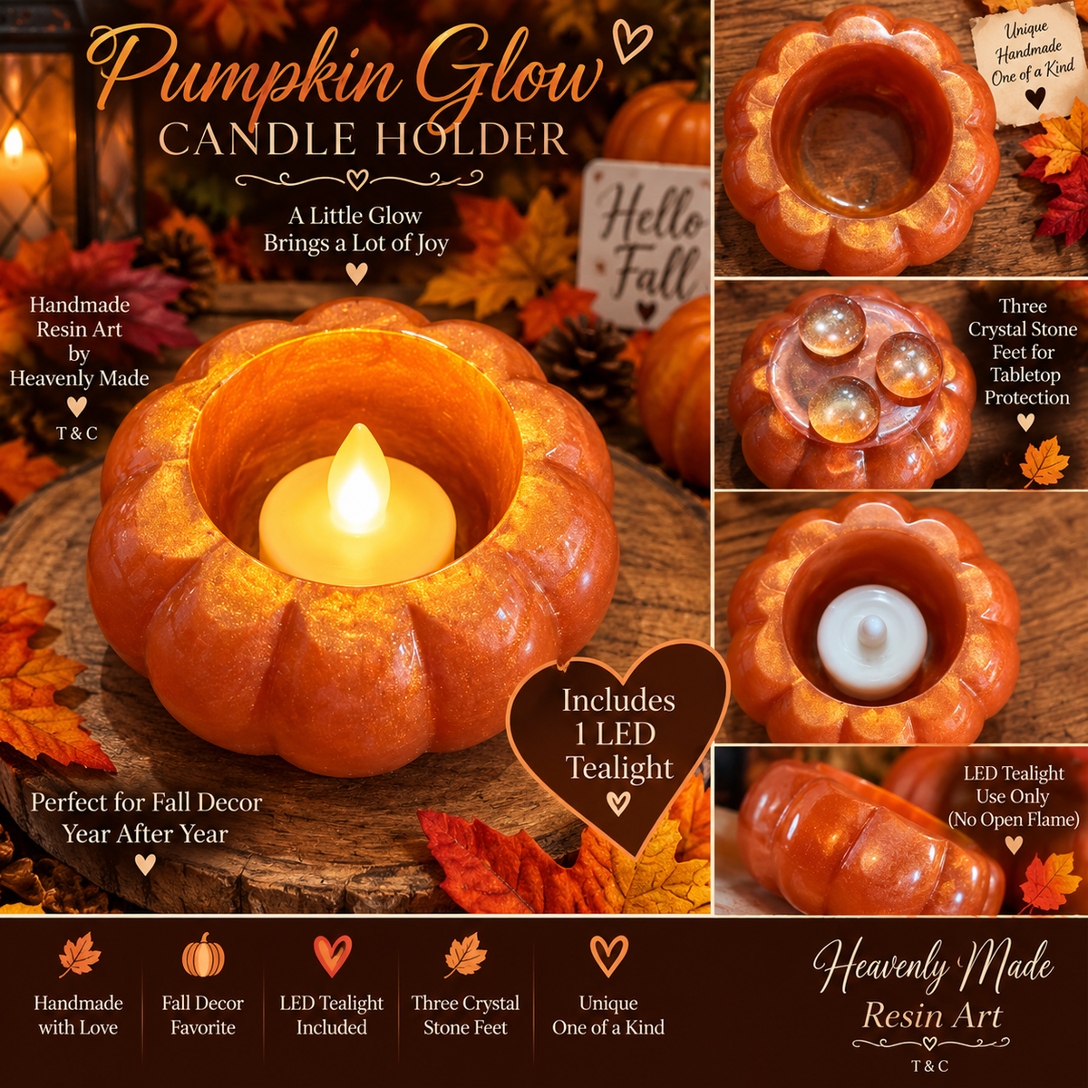 Pumpkin Glow Candle Holder