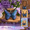🦋 Blue/Teal/Purple Color-Shifting Butterfly Necklace