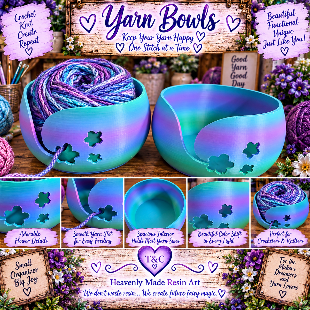 🧶 Color-Shift 3D-Printed Yarn Bowl