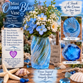 🌊 Mini Ocean Blue Resin Vase